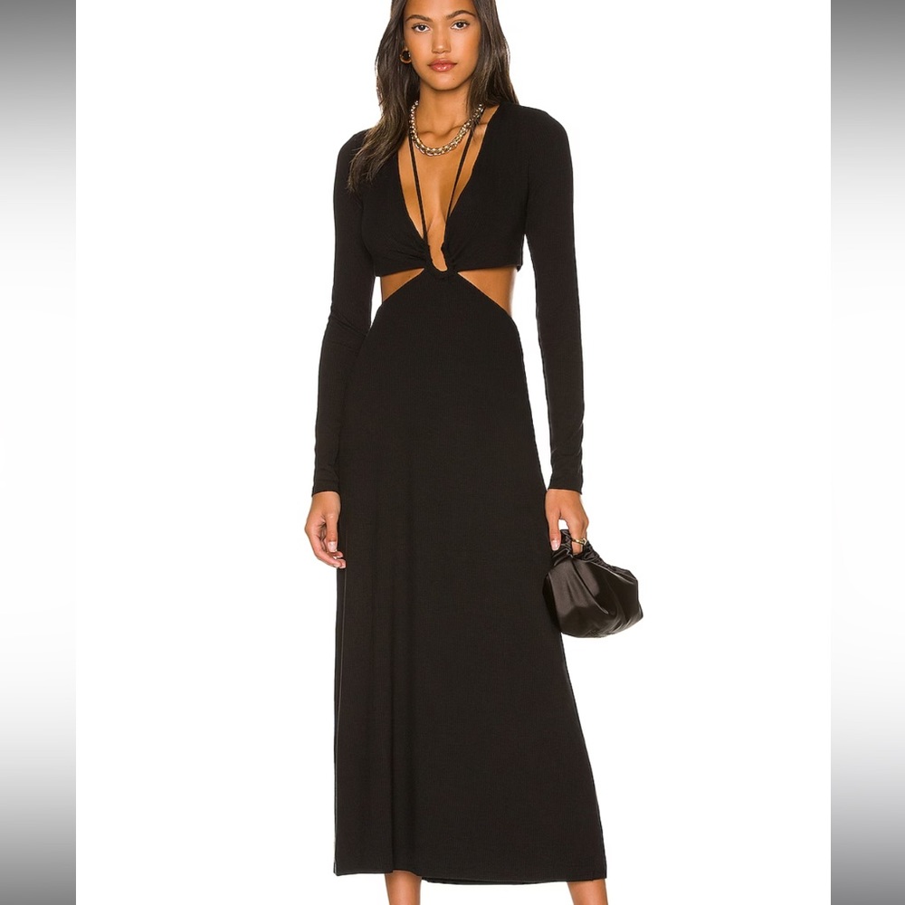 AFRM Bondi Black Midi Dress